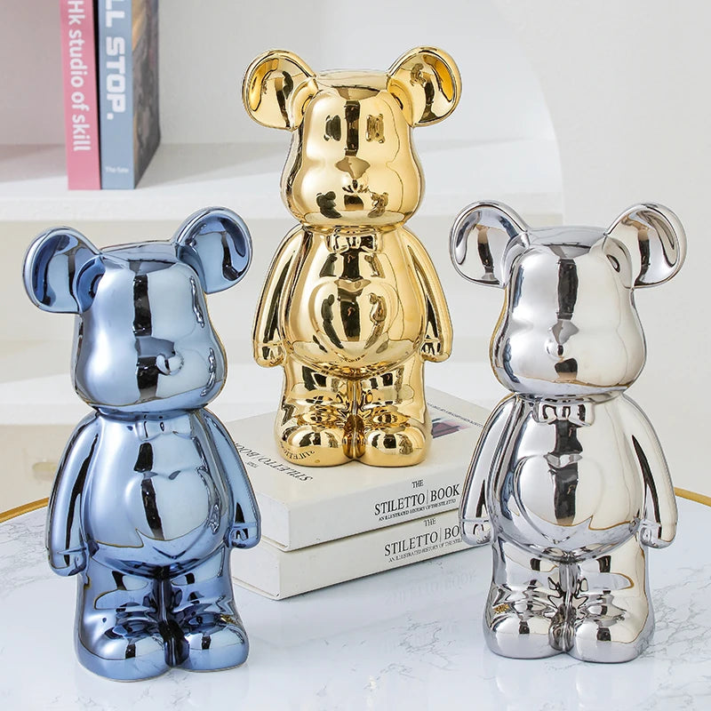 Chrome Bear Decorative Sculpture