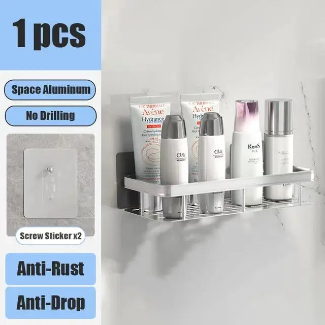 LuminiWall™ No-Drill Bathroom Storage Shelf