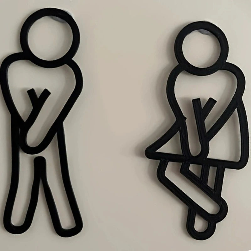 Minimalist Bathroom Wall Signs