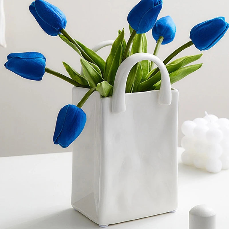Ceramic-Look Tote Vase