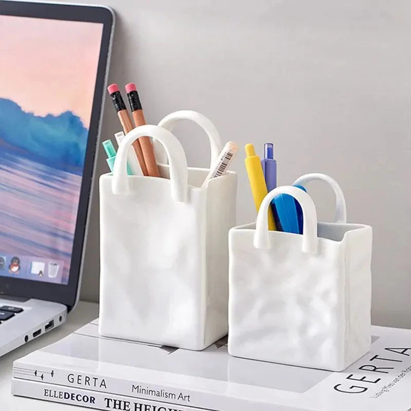 Ceramic-Look Tote Vase