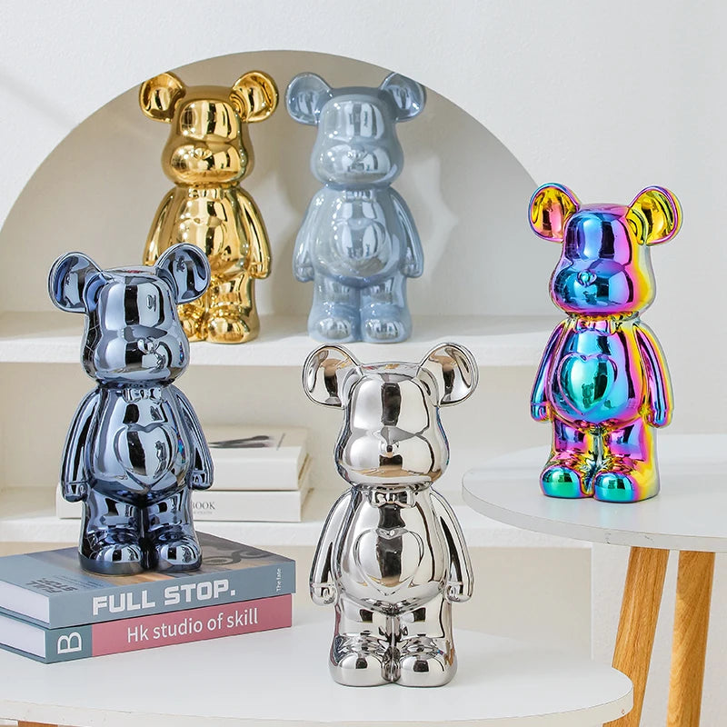Chrome Bear Decorative Sculpture