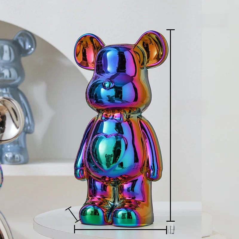 Chrome Bear Decorative Sculpture