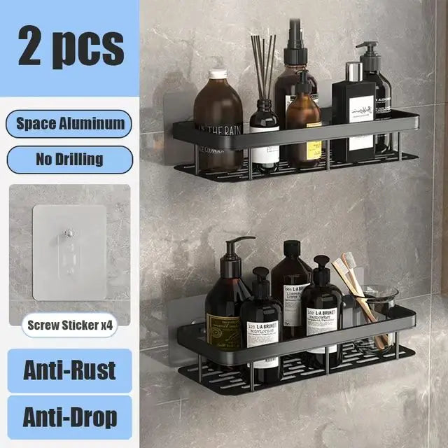 LuminiWall™ No-Drill Bathroom Storage Shelf