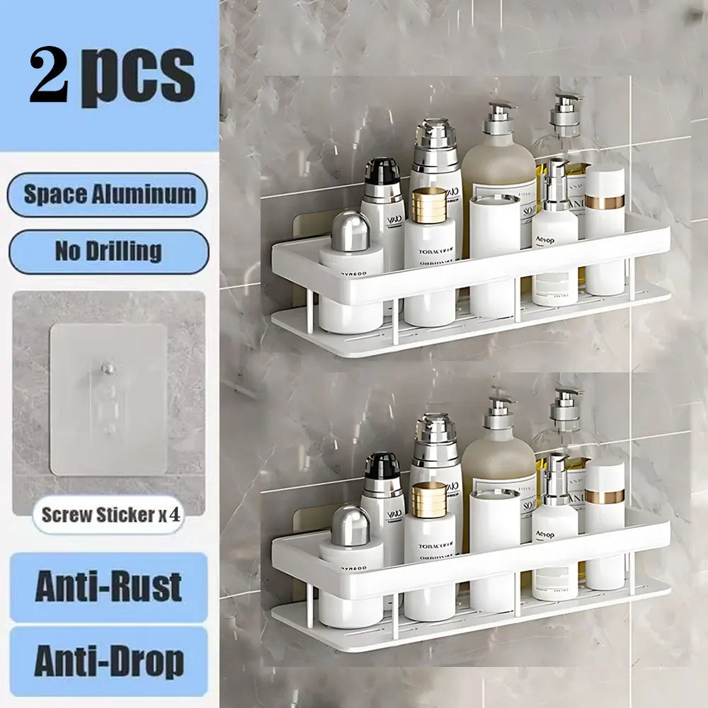 LuminiWall™ No-Drill Bathroom Storage Shelf