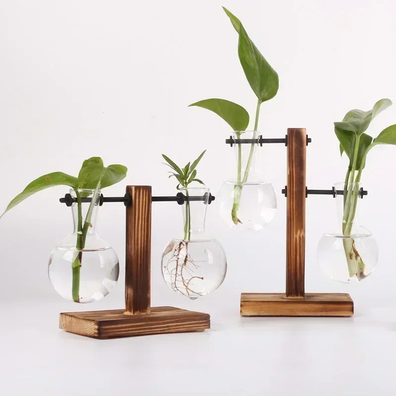 LuminiRoot™ Wooden Propagation Vase