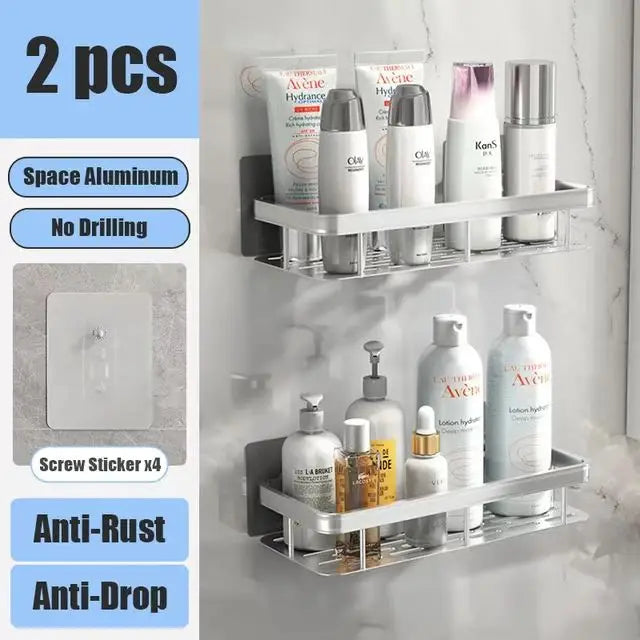 LuminiWall™ No-Drill Bathroom Storage Shelf
