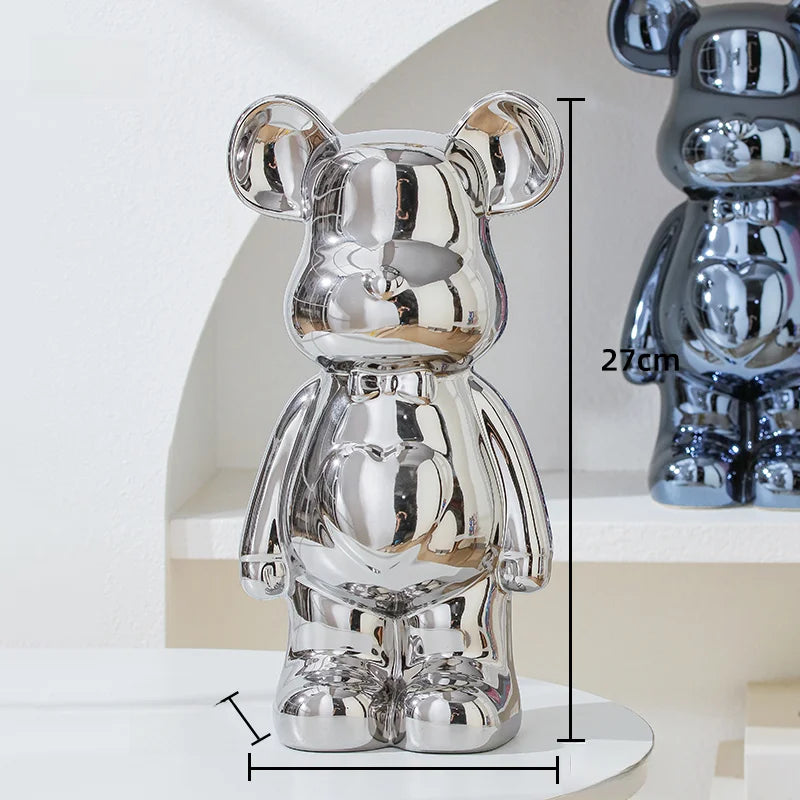 Chrome Bear Decorative Sculpture