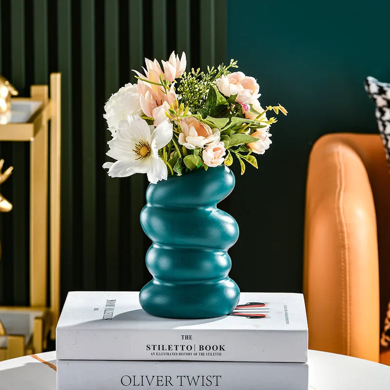 Sculpted Wave Decorative Vase