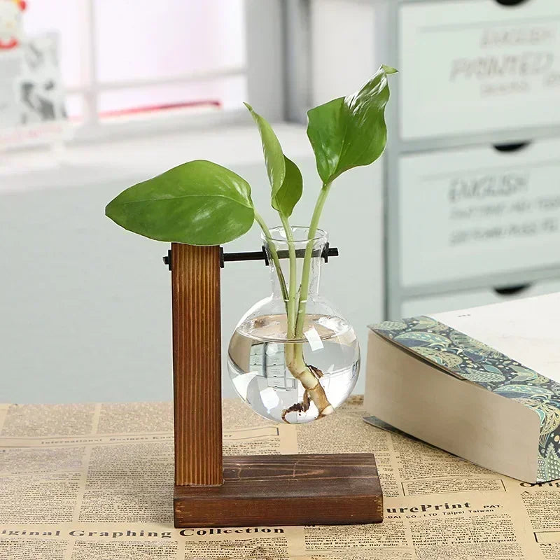 LuminiRoot™ Wooden Propagation Vase