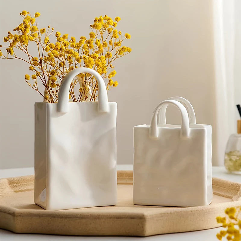 Ceramic-Look Tote Vase