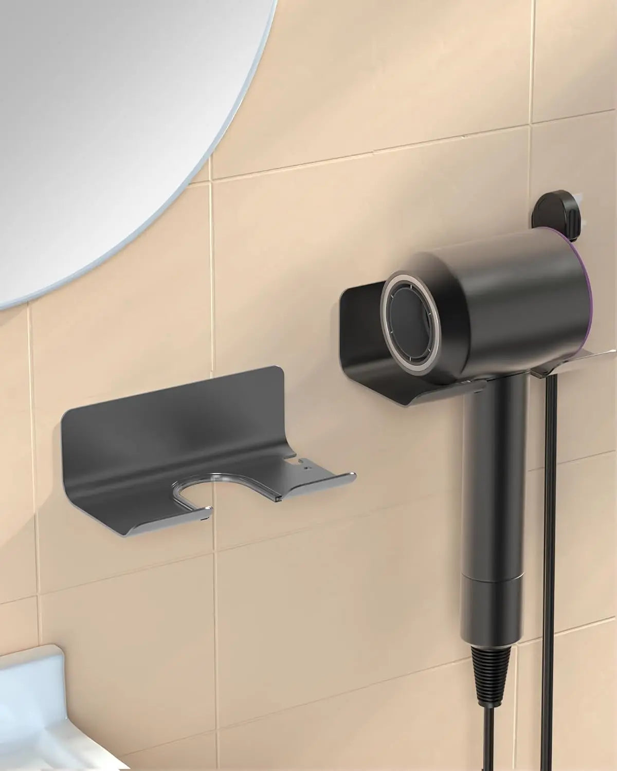 AeroDock™ Wall-Mounted Hair Dryer Holder