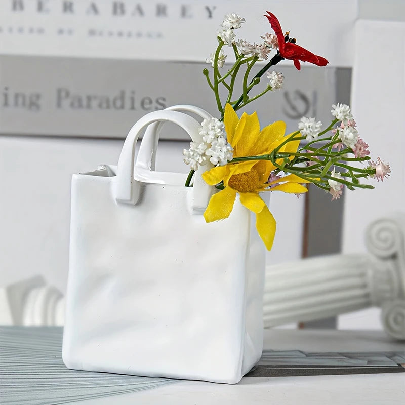 Ceramic-Look Tote Vase