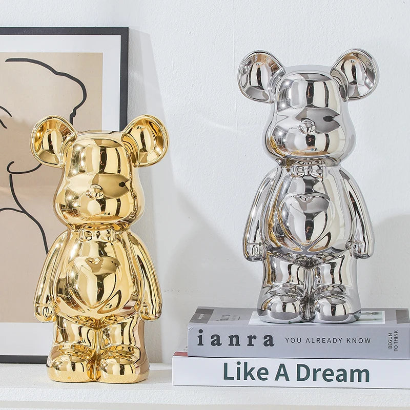 Chrome Bear Decorative Sculpture