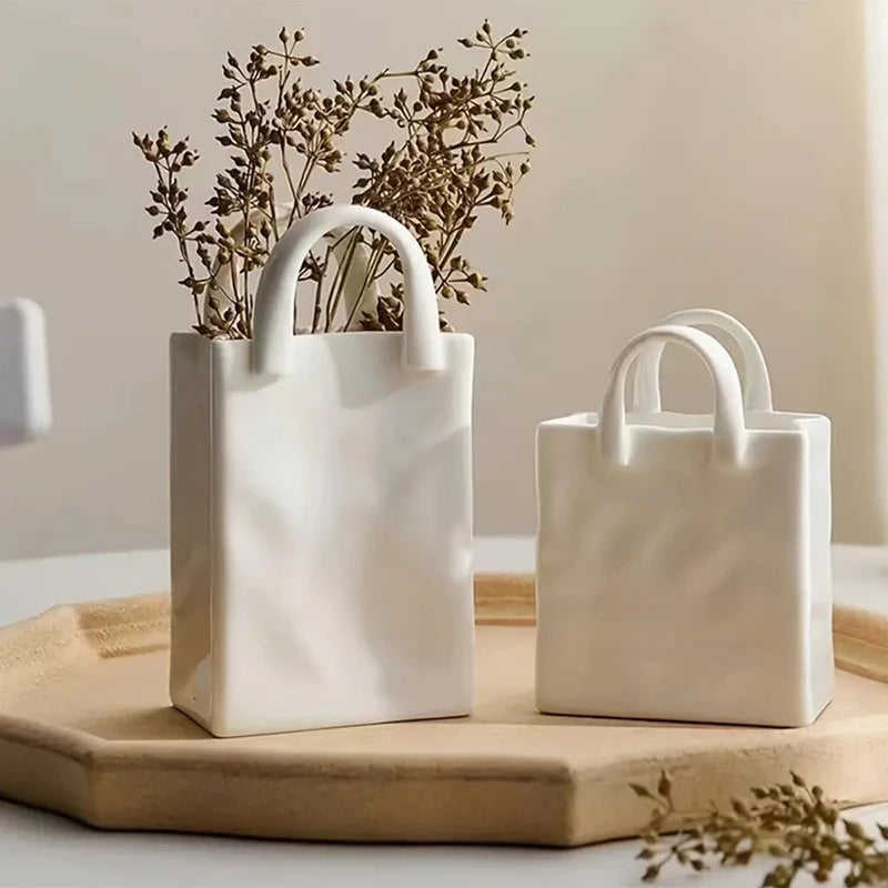 Ceramic-Look Tote Vase