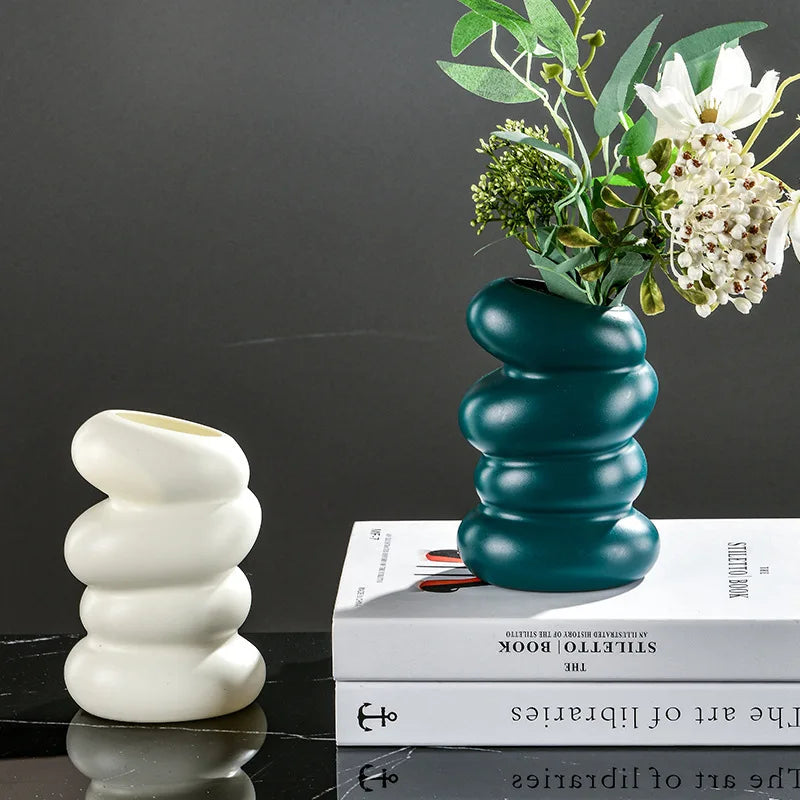 Sculpted Wave Decorative Vase