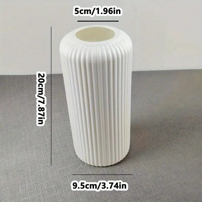 LuminiVase™ Ribbed Ceramic Decor Vase