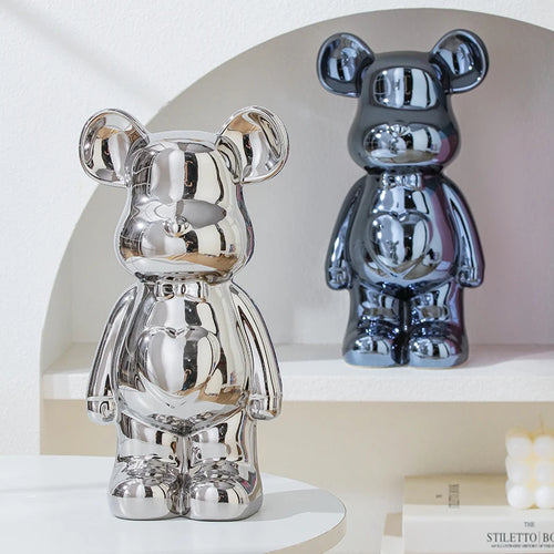 Chrome Bear Decorative Sculpture