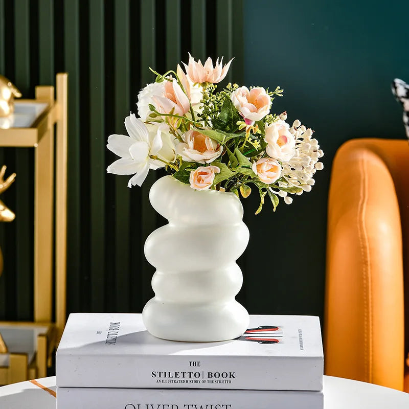 Sculpted Wave Decorative Vase