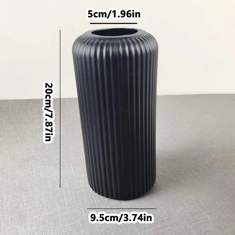 LuminiVase™ Ribbed Ceramic Decor Vase