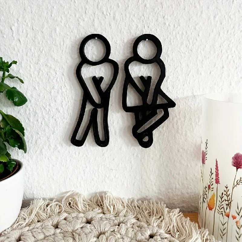 Minimalist Bathroom Wall Signs